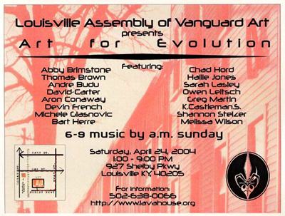 Art for Evolution invitation, back