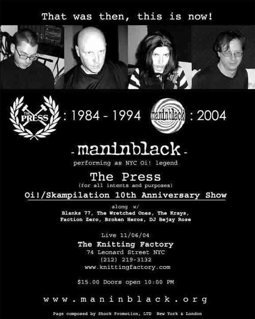 PRESS/MANINBLACK at The Knitting Factory