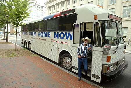 The Yellow Rose (aka The Peace Bus) was destroyed by fire - Click Here for whole story.